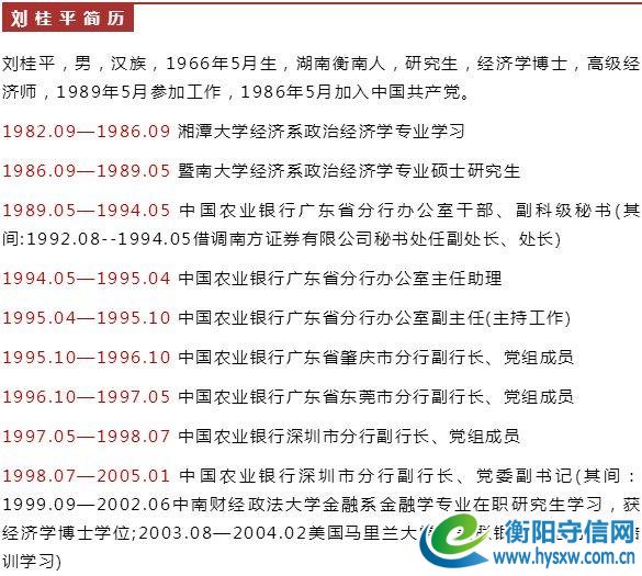 了不起的衡阳人!刘桂平正式出任中国建设银行行长