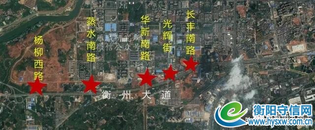 衡阳市衡州大道沿线交叉路口5个地下通道位置出炉
